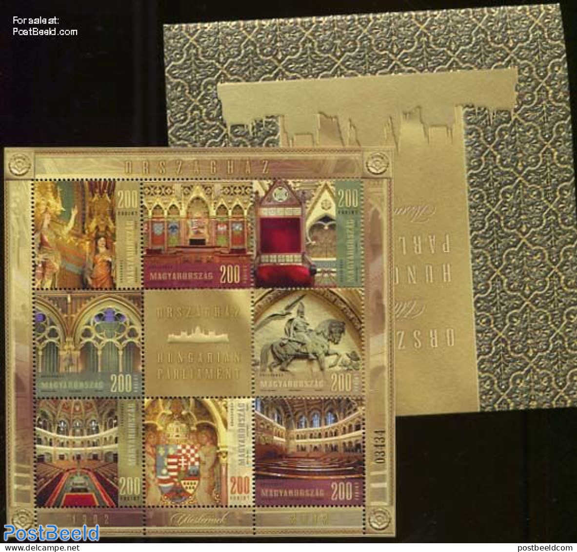 Hungary 2012 Art In Parliament 8v M/s With Number In Special Folder, Mint NH, History - Nature - Coat Of Arms - Horses - Unused Stamps