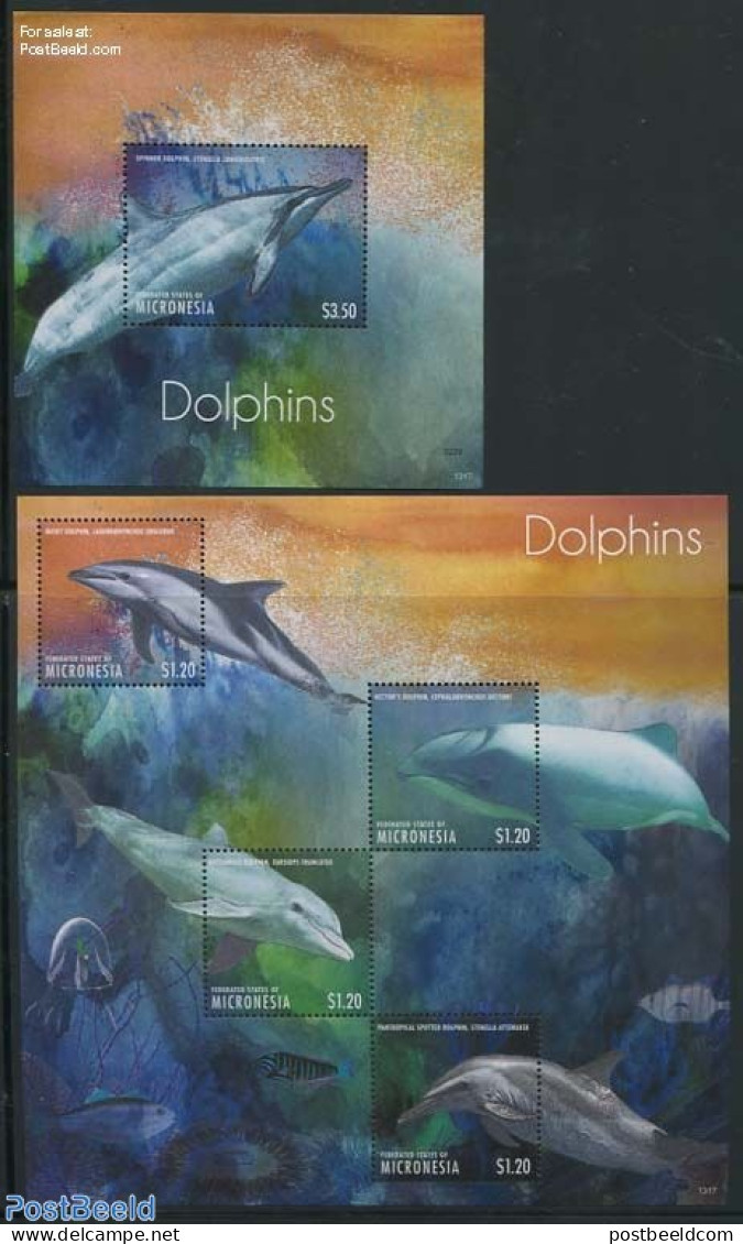Micronesia 2013 Dolphins 2 S/s, Mint NH, Nature - Sea Mammals - Mikronesien