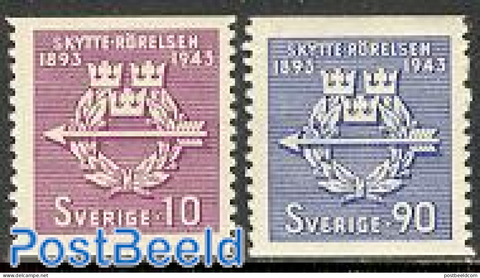 Sweden 1943 Shooting Associations 2v, Mint NH, Sport - Shooting Sports - Neufs