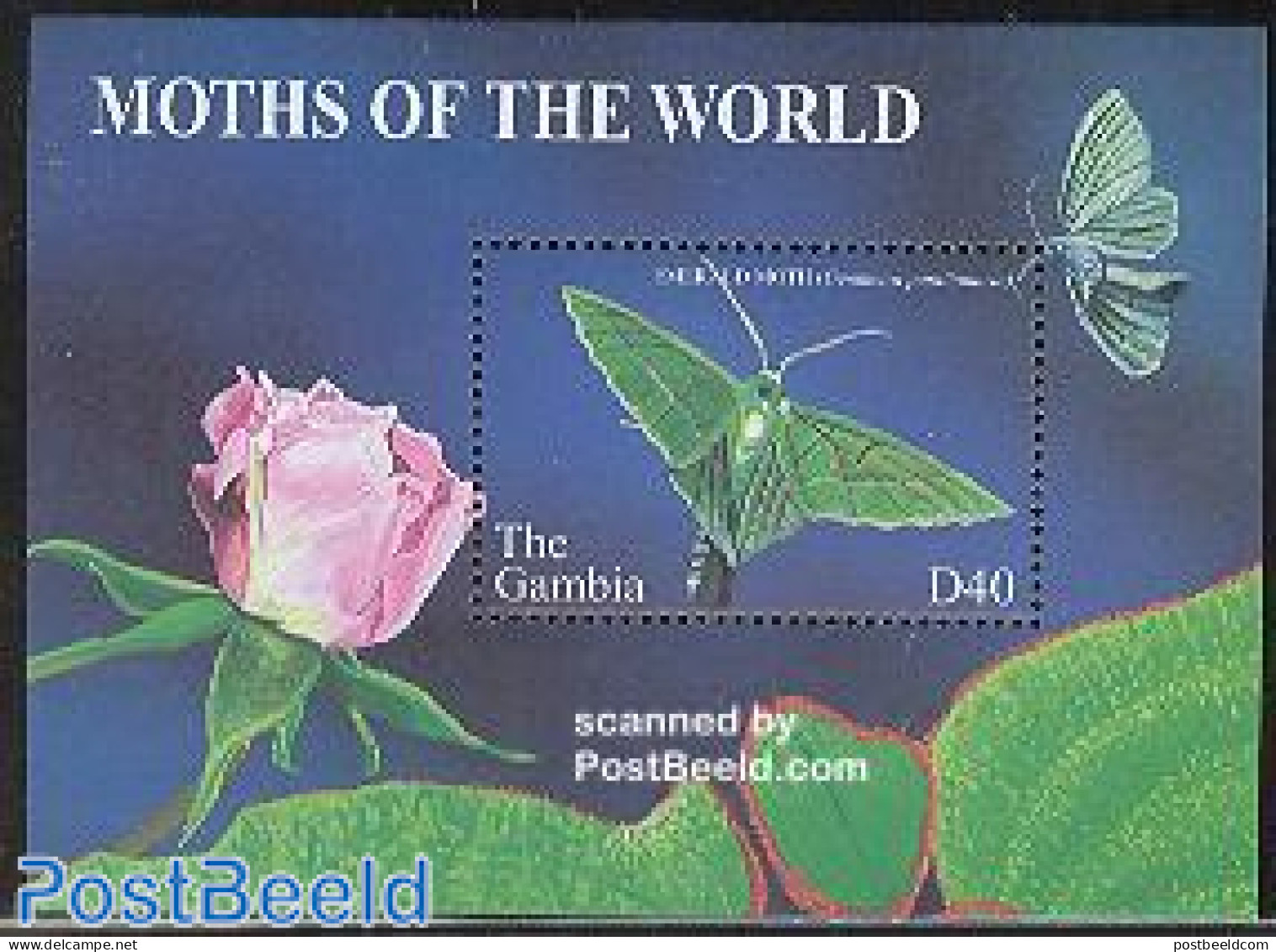 Gambia 2002 Emerald Moth S/s, Mint NH, Nature - Butterflies - Gambie (...-1964)