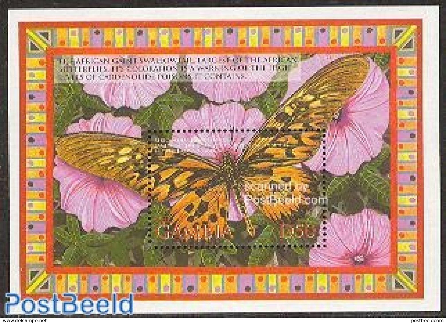 Gambia 2002 Papilo Antimachus S/s, Mint NH, Nature - Butterflies - Gambia (...-1964)