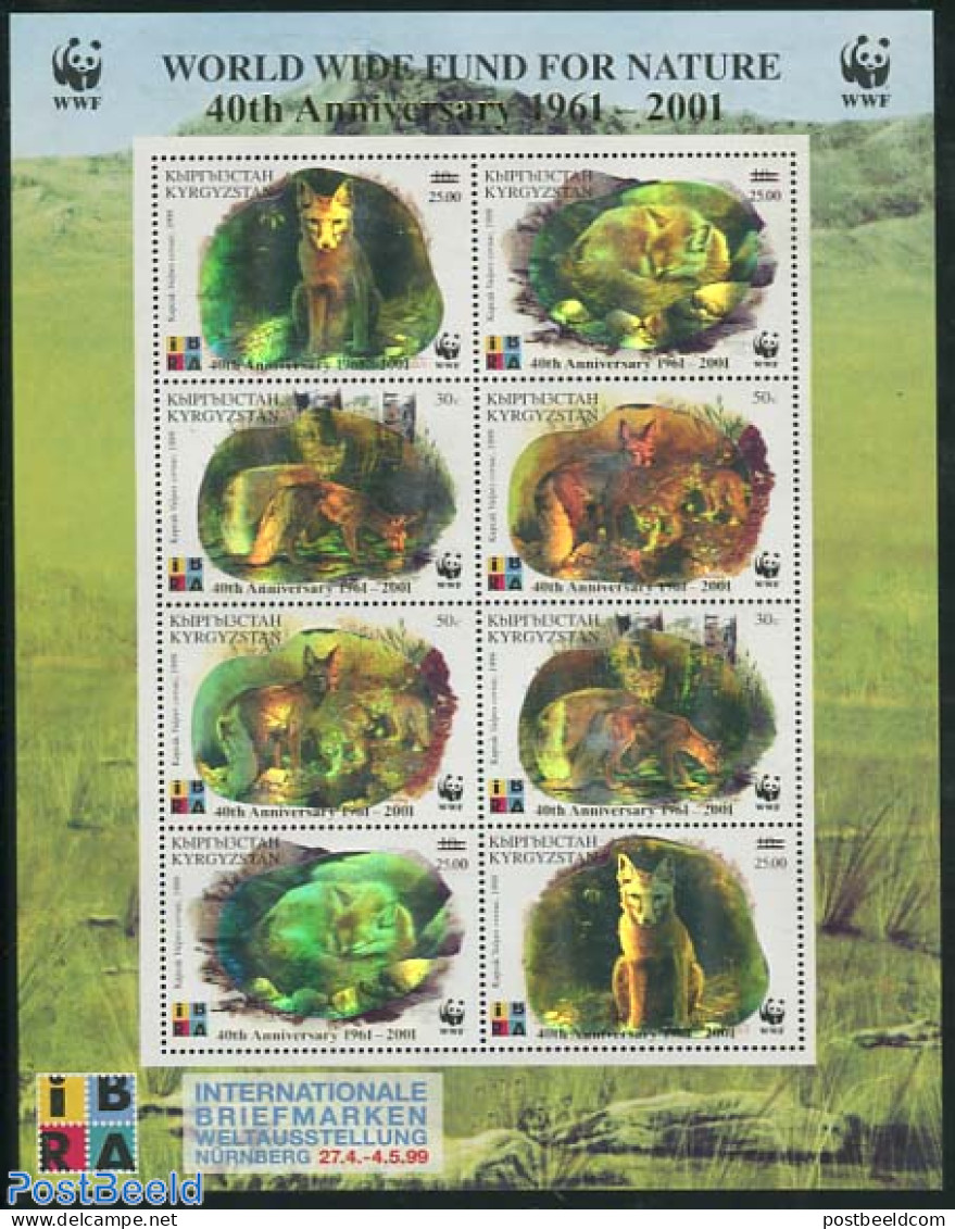 Kyrgyzstan 2001 WWF Overprints M/s, Mint NH, Nature - Various - World Wildlife Fund (WWF) - Holograms - Hologrammen
