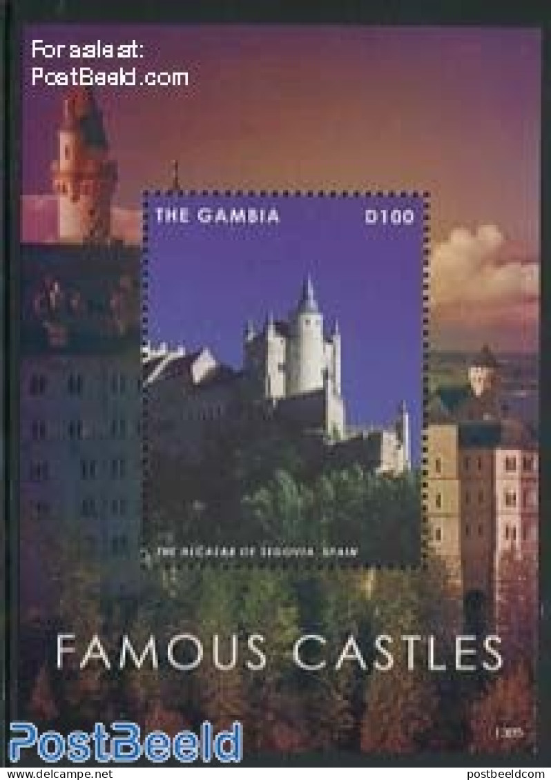 Gambia 2013 Famous Castles, Alcazar Of Segovia S/s, Mint NH, Art - Castles & Fortifications - Châteaux
