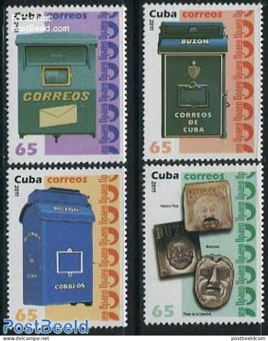 Cuba 2011 UPAEP, Letterboxes 4v, Mint NH, Mail Boxes - U.P.A.E. - Unused Stamps