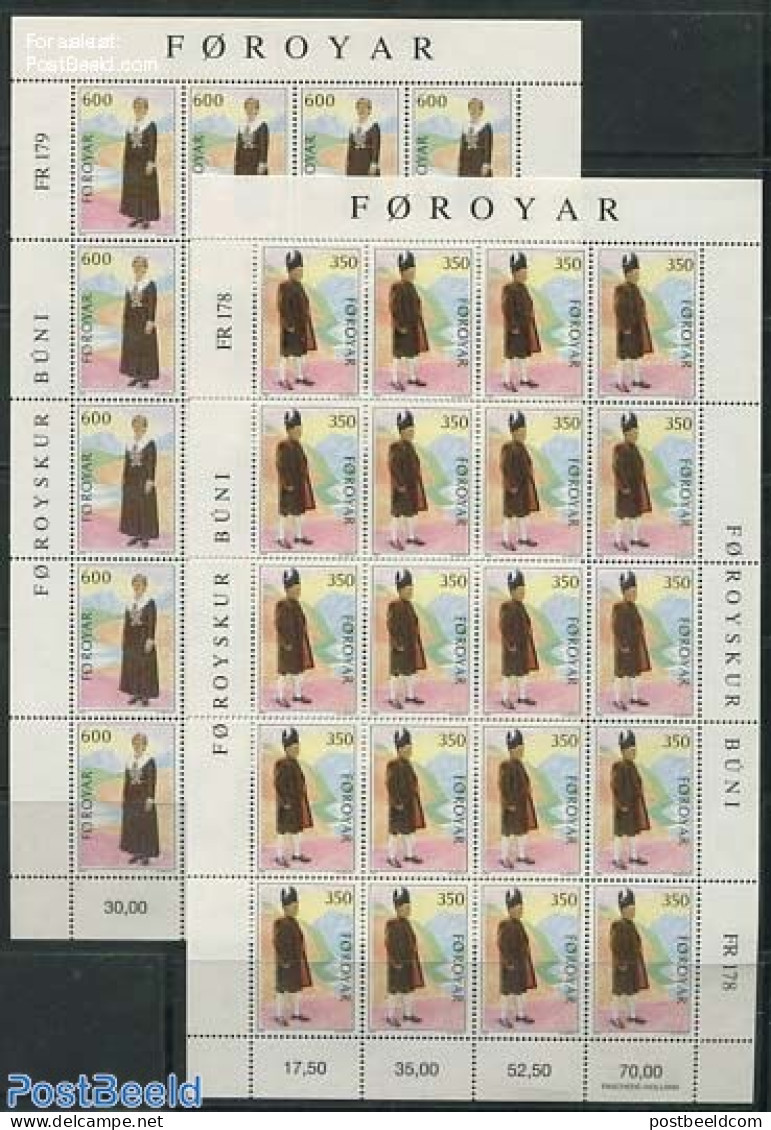 Faroe Islands 1989 Norden, Costumes 2 M/s, Mint NH, History - Various - Costumes - Costumes