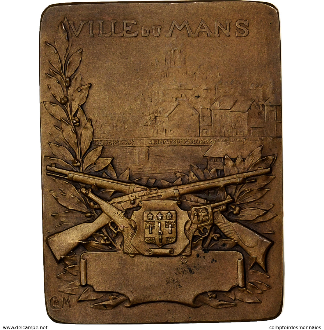 France, Médaille, XVIème Concours International De Tir, Le Mans, 1909, Bronze - Otros & Sin Clasificación