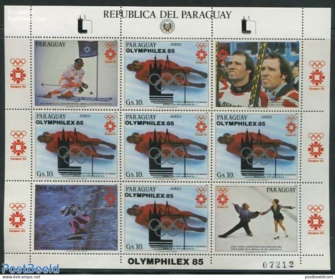 Paraguay 1985 Olymphilex M/s, Mint NH, Sport - Olympic Winter Games - Paraguay