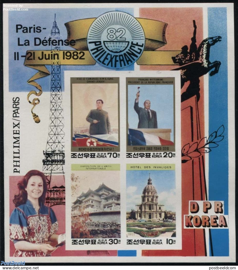 Korea, North 1981 Philexfrance S/s Imperforated, Mint NH, History - Politicians - Philately - Korea, North
