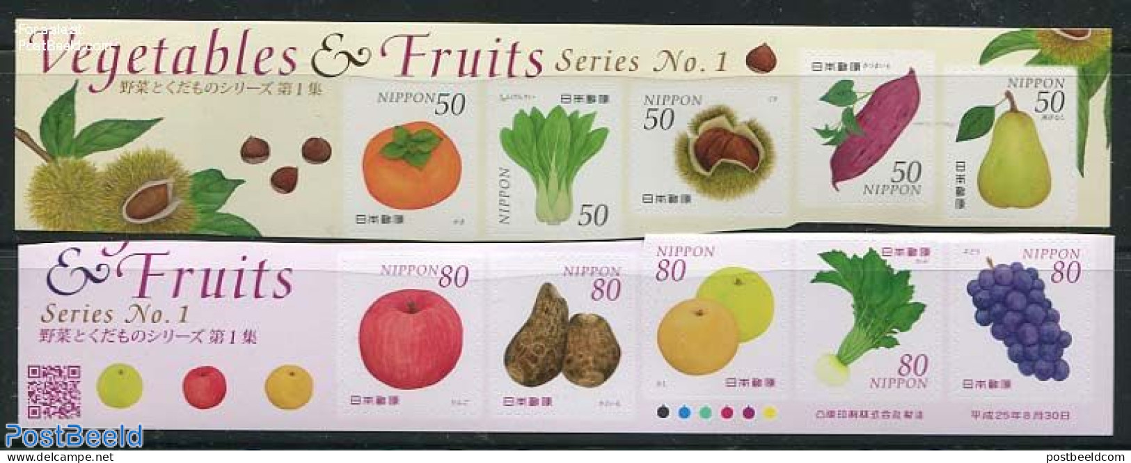 Japan 2013 Vegetables & Fruit 10v S-a, Mint NH, Health - Nature - Food & Drink - Fruit - Nuovi