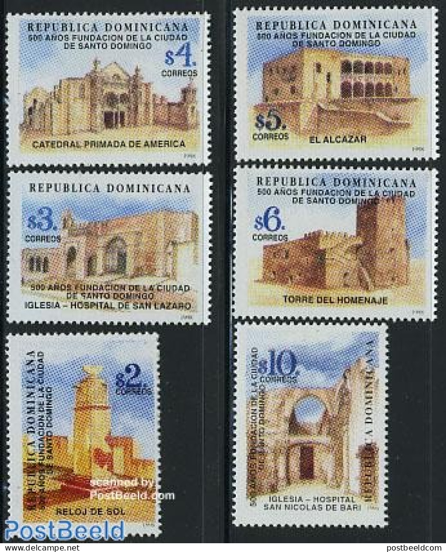 Dominican Republic 1998 500 Years Santo Domingo 6v, Mint NH, Health - Religion - Health - Churches, Temples, Mosques, .. - Eglises Et Cathédrales