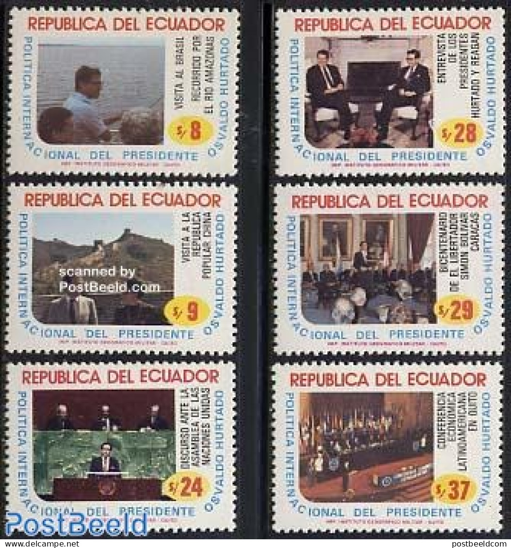 Ecuador 1984 Foreign Politics 6v, Mint NH, History - Politicians - Ecuador