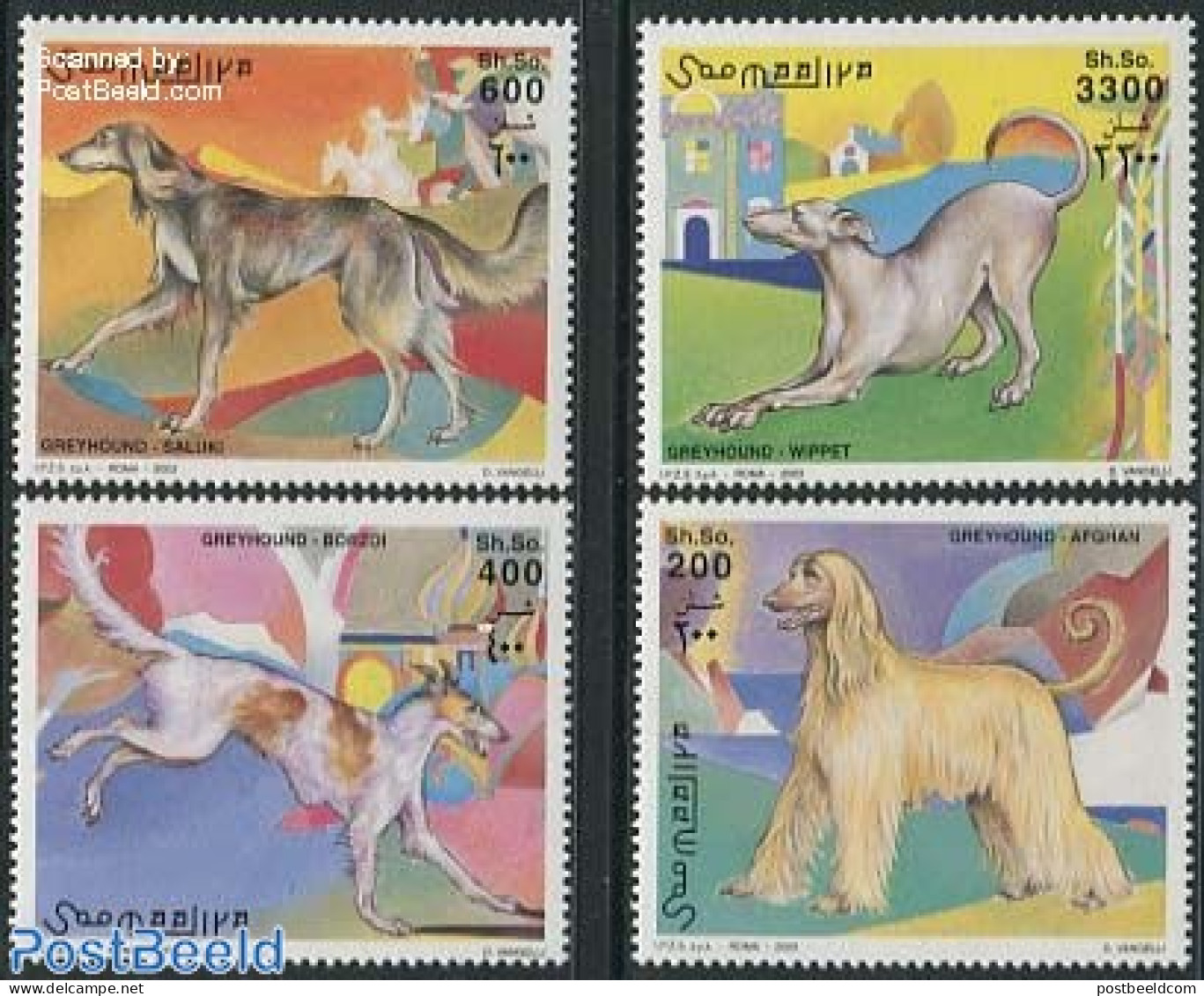 Somalia 2003 Dogs 4v, Mint NH, Nature - Dogs - Somalia (1960-...)