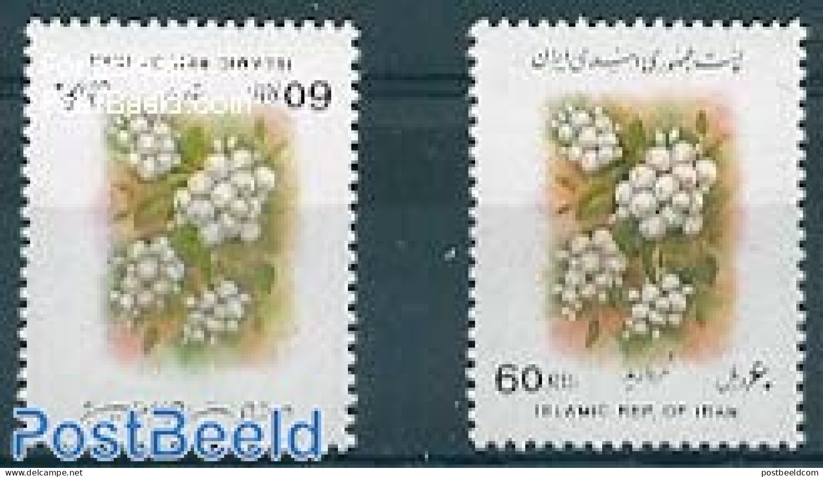 Iran (Persia) 1993 Flowers 1v, Center Inversed, Mint NH, Nature - Various - Flowers & Plants - Errors, Misprints, Plat.. - Oddities On Stamps