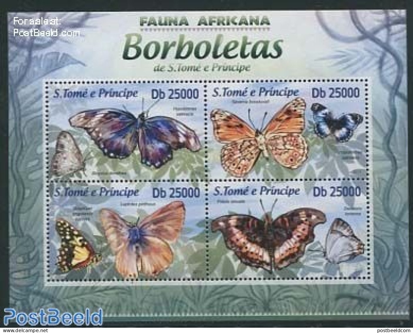 Sao Tome/Principe 2013 Butterflies 4v M/s, Mint NH, Nature - Butterflies - Sao Tomé Y Príncipe