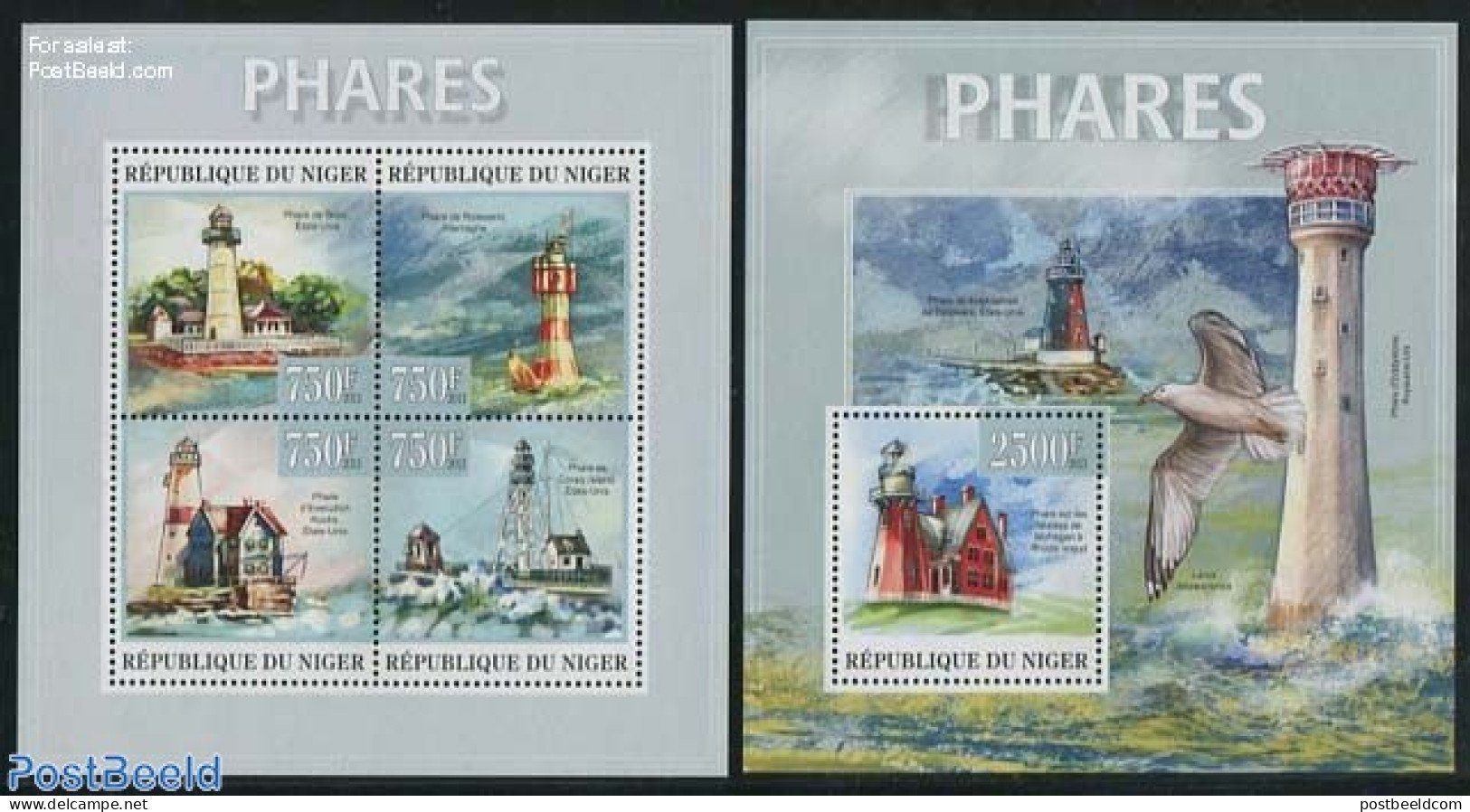 Niger 2013 Lighthouses 2 S/s, Mint NH, Various - Lighthouses & Safety At Sea - Vuurtorens