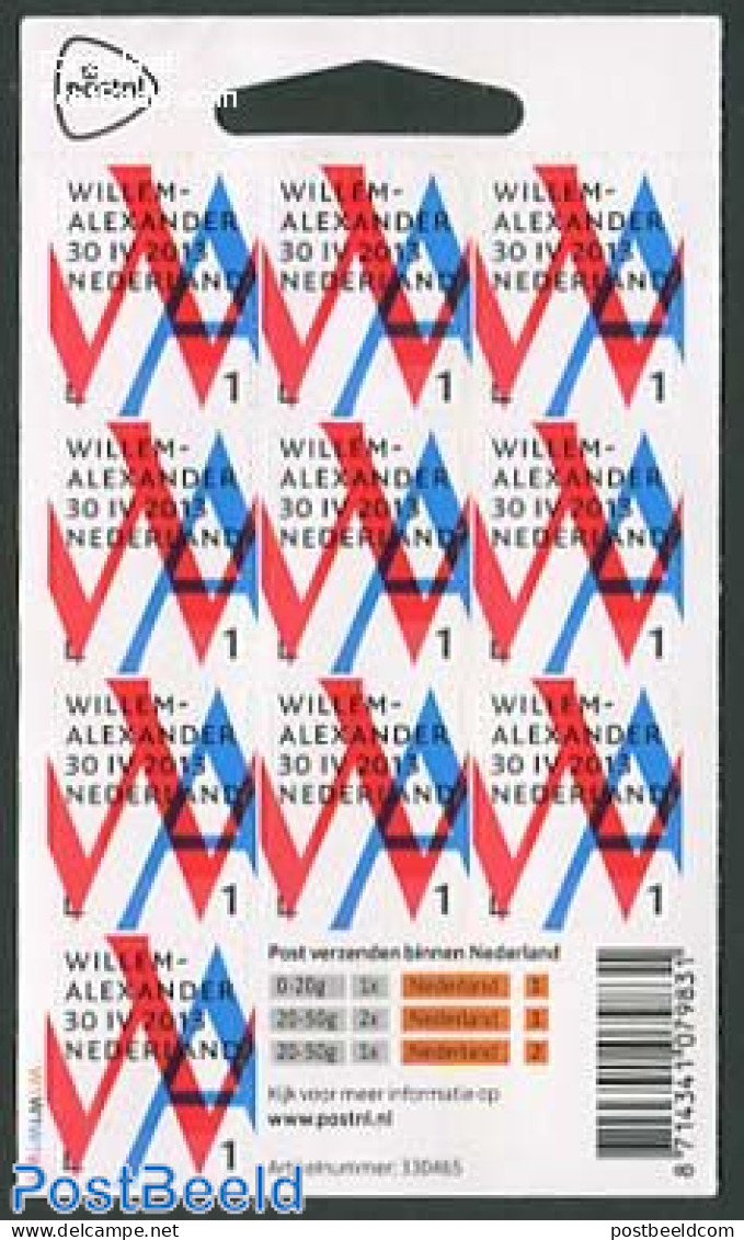 Netherlands 2013 King Willem Alexander M/s, Normal Paper (with Phosphor Band), Mint NH, History - Kings & Queens (Roya.. - Unused Stamps