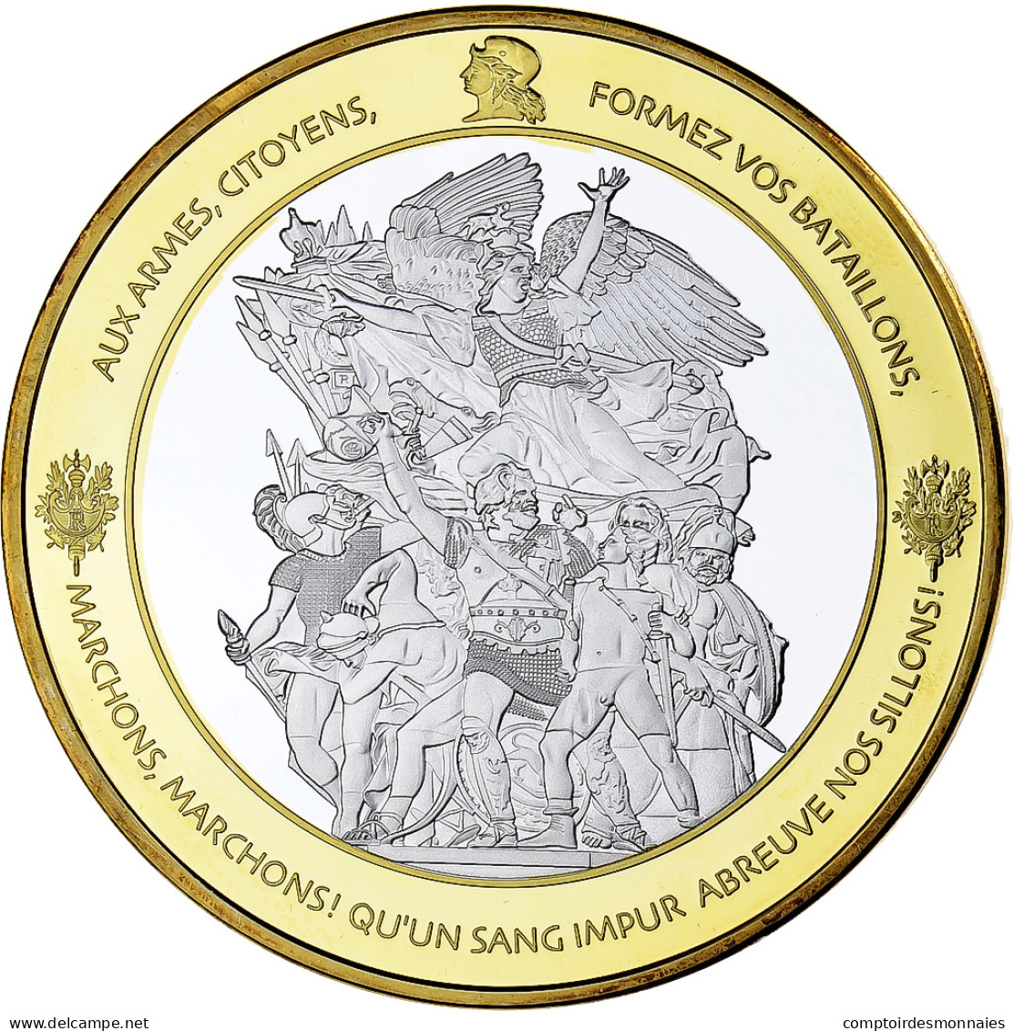 France, Médaille, Les Piliers De La République, Fraternité, Cuivre Plaqué - Sonstige & Ohne Zuordnung