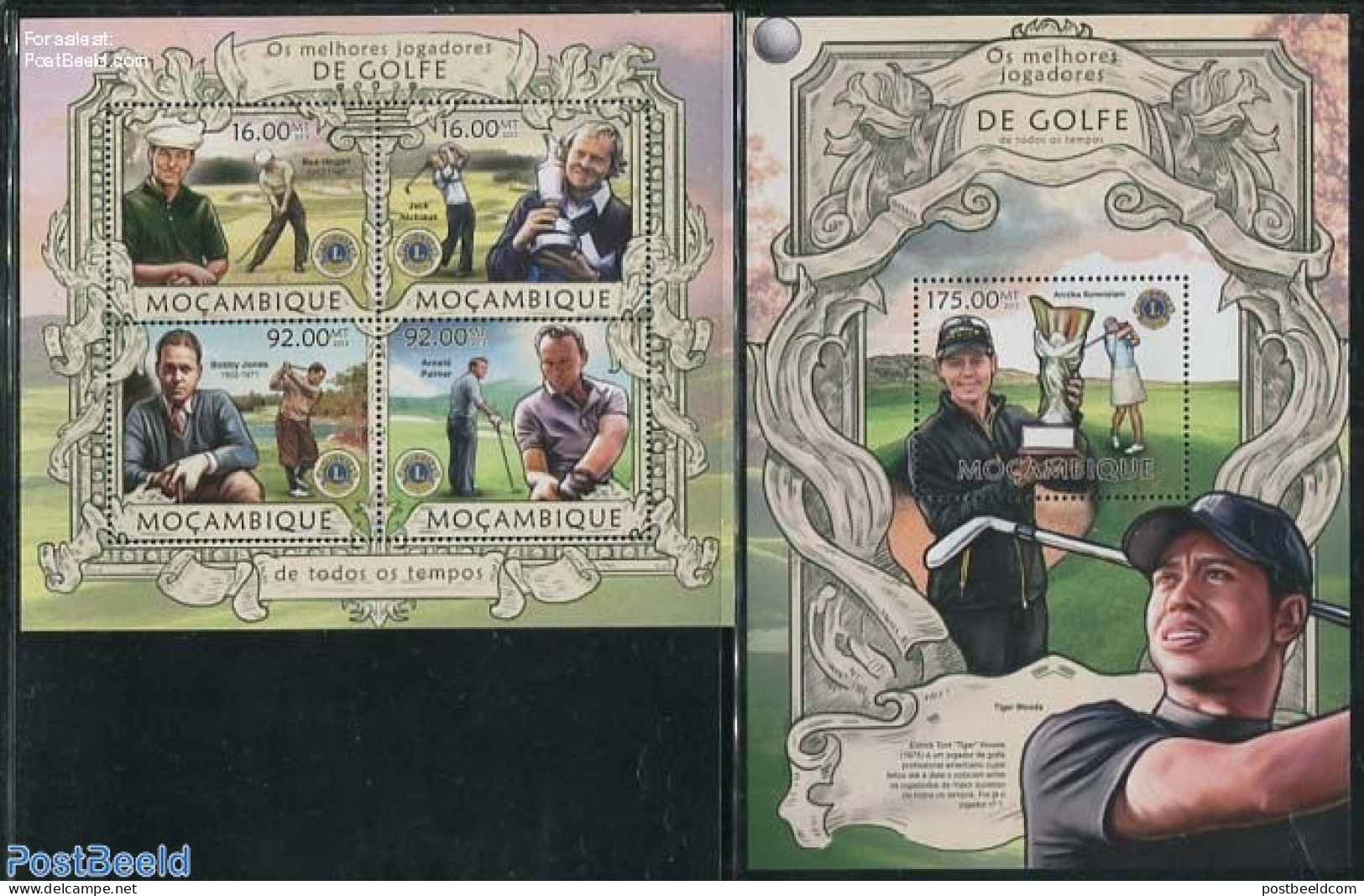 Mozambique 2013 Best Golfers 2 S/s, Mint NH, Sport - Golf - Sport (other And Mixed) - Golf