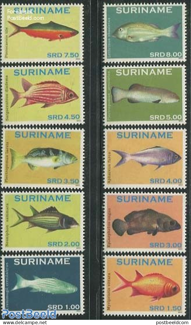 Suriname, Republic 2012 Fish 10v, Mint NH, Nature - Fish - Poissons