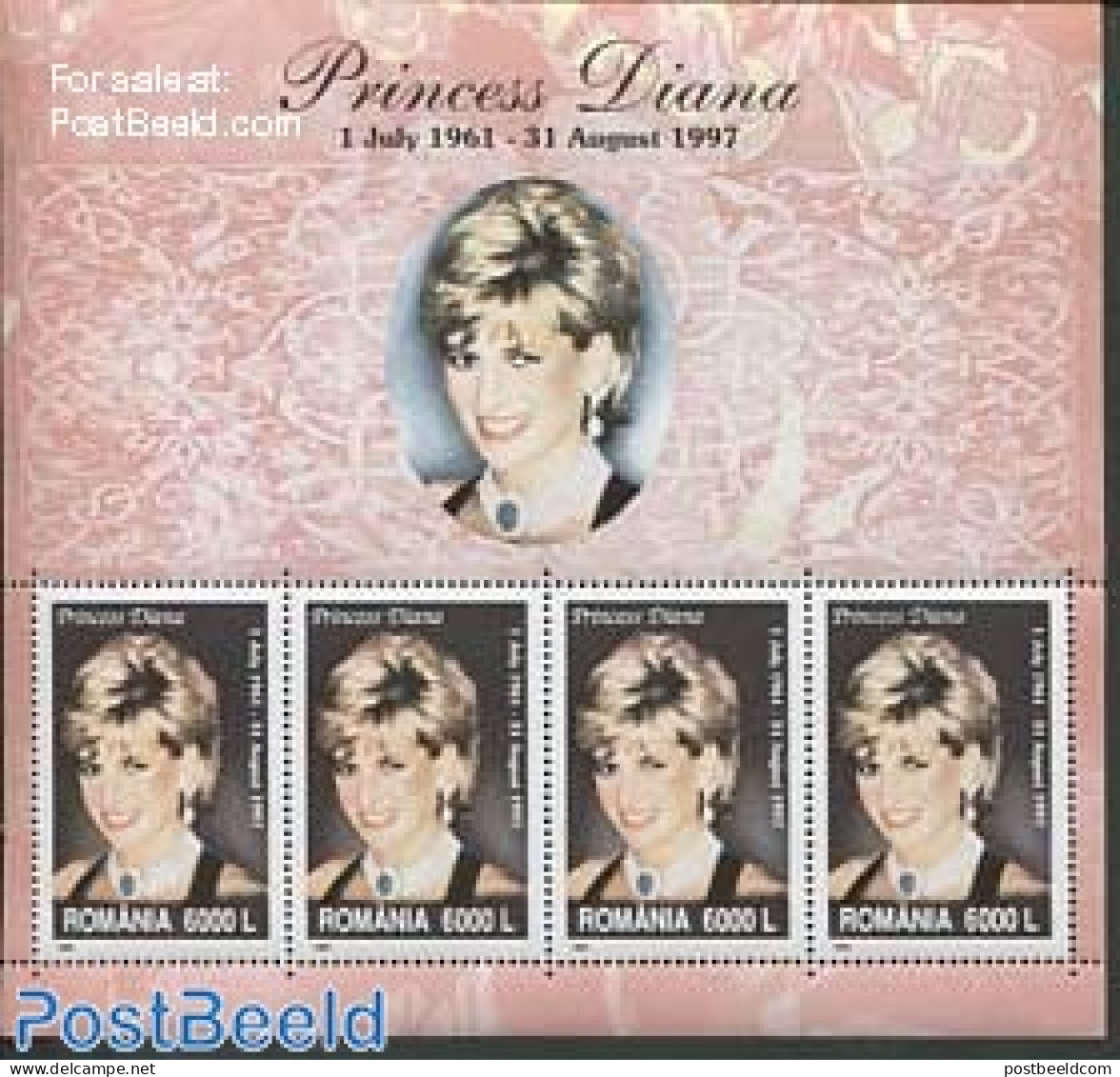 Romania 1999 Princess Diana M/s, Mint NH, History - Charles & Diana - Kings & Queens (Royalty) - Ungebraucht