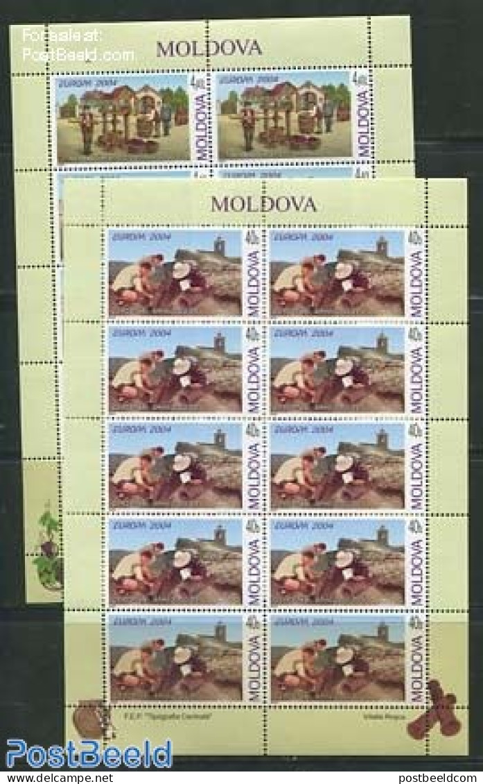 Moldova 2004 Europa 2 M/ss, Mint NH, History - Nature - Various - Archaeology - Europa (cept) - Wine & Winery - Tourism - Archäologie