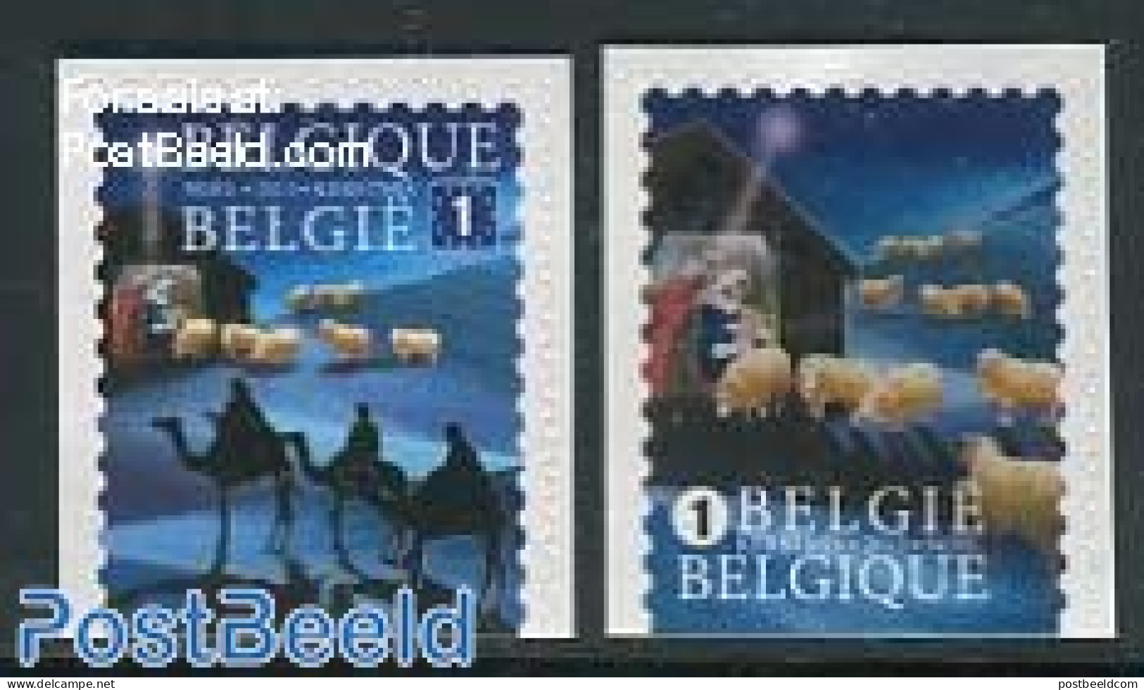 Belgium 2013 Christmas 2v S-a, Mint NH, Nature - Religion - Camels - Christmas - Unused Stamps