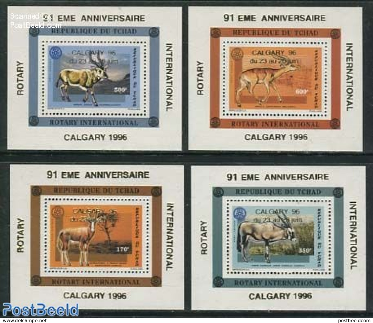 Chad 1996 Rotary Congress Calgary 4 S/s, Mint NH, Nature - Various - Animals (others & Mixed) - Rotary - Otros & Sin Clasificación