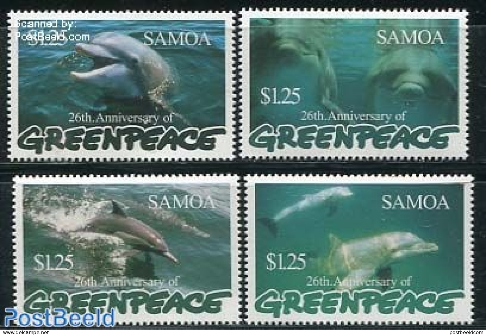 Samoa 1997 Greenpeace 4v, Mint NH, Nature - Sea Mammals - Samoa