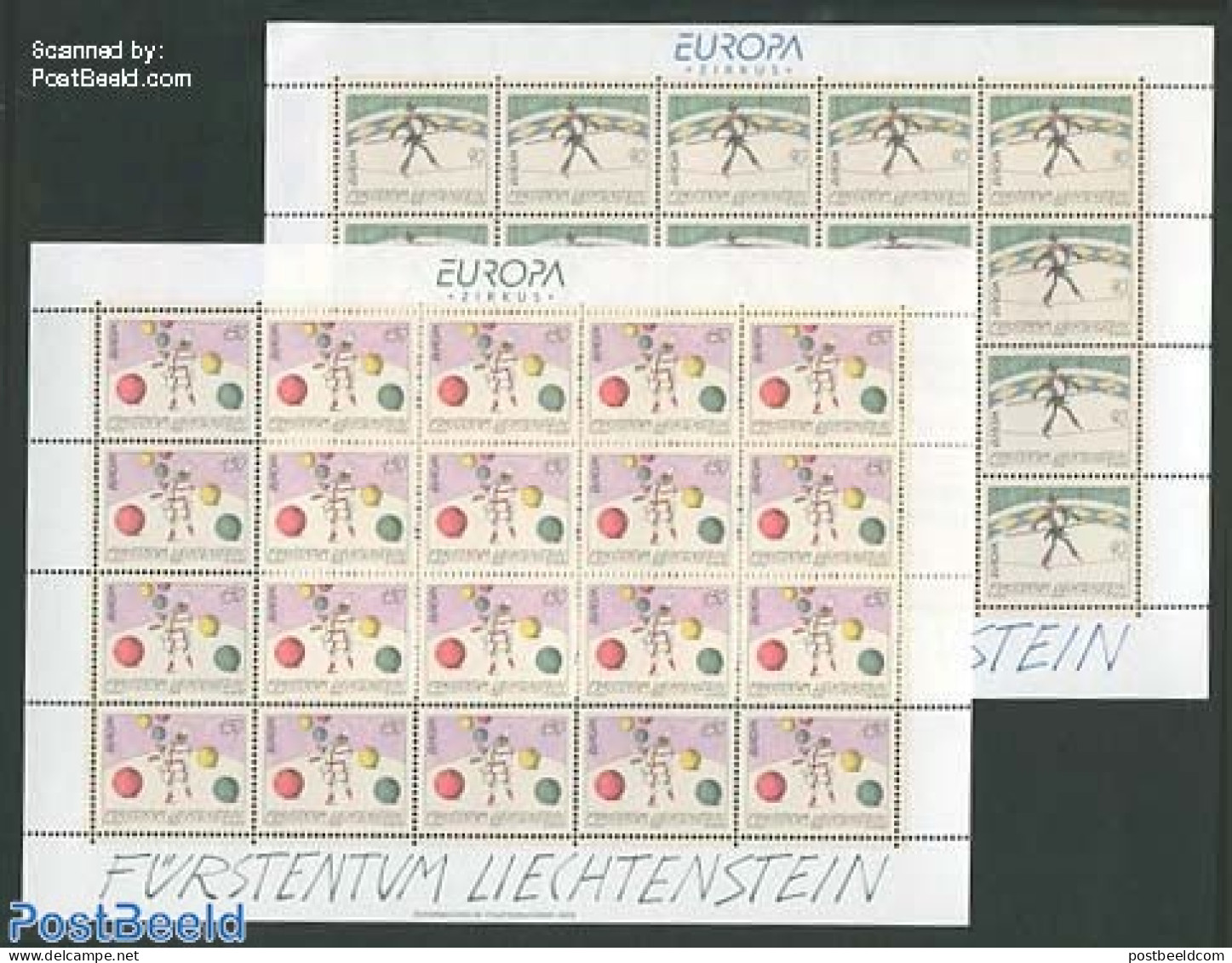 Liechtenstein 2002 Europa, Circus 2 M/s, Mint NH, History - Performance Art - Europa (cept) - Circus - Unused Stamps