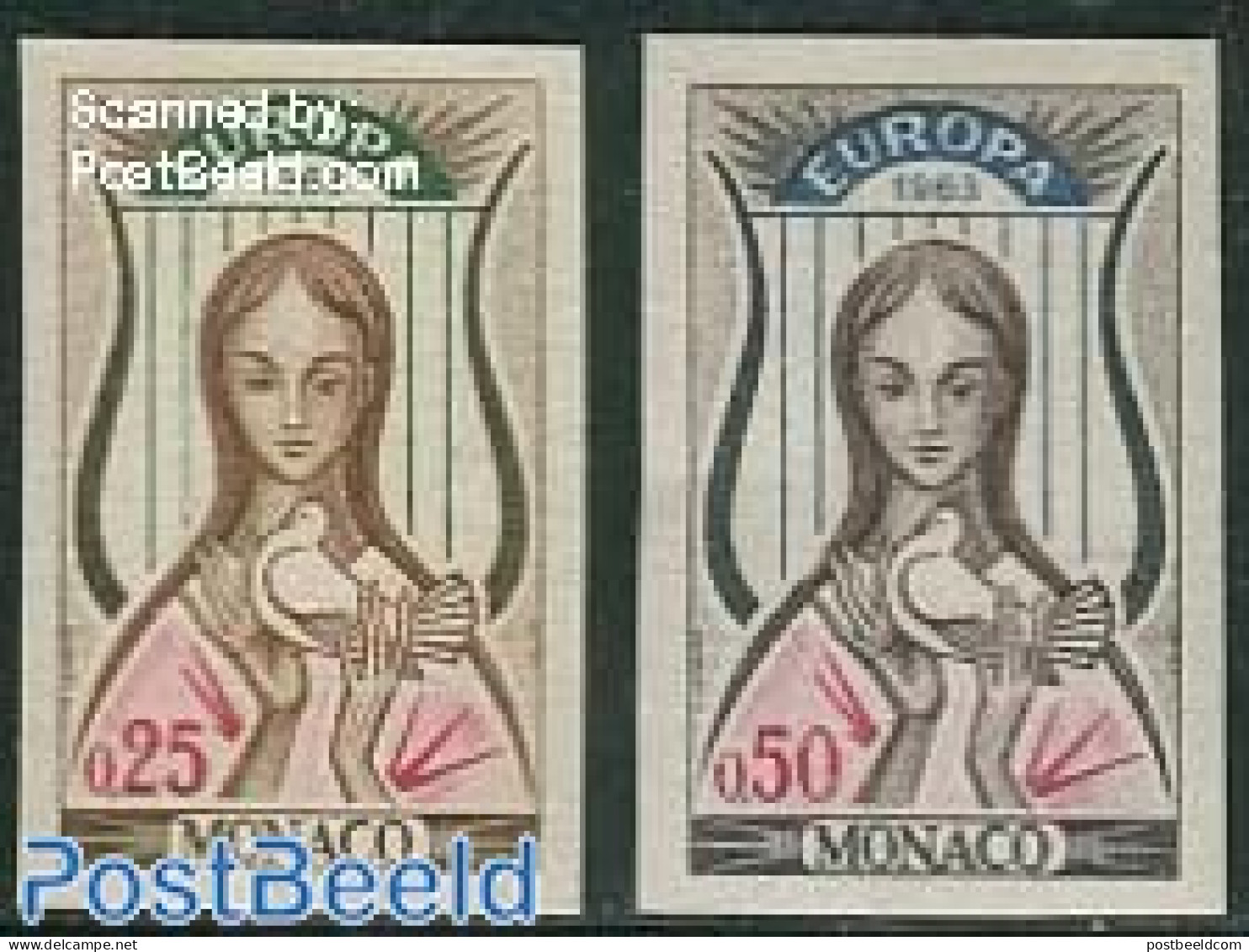 Monaco 1963 Europa CEPT 2v< Imperforated, Mint NH, History - Europa (cept) - Ongebruikt