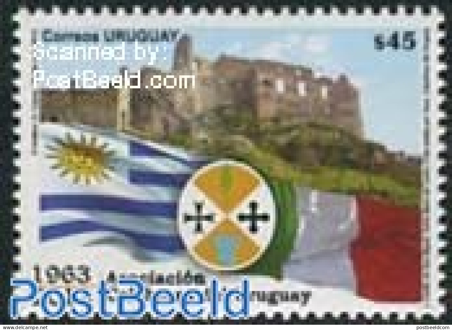 Uruguay 2013 50 Years Calabresa Association 1v, Mint NH, History - Flags - Art - Castles & Fortifications - Châteaux