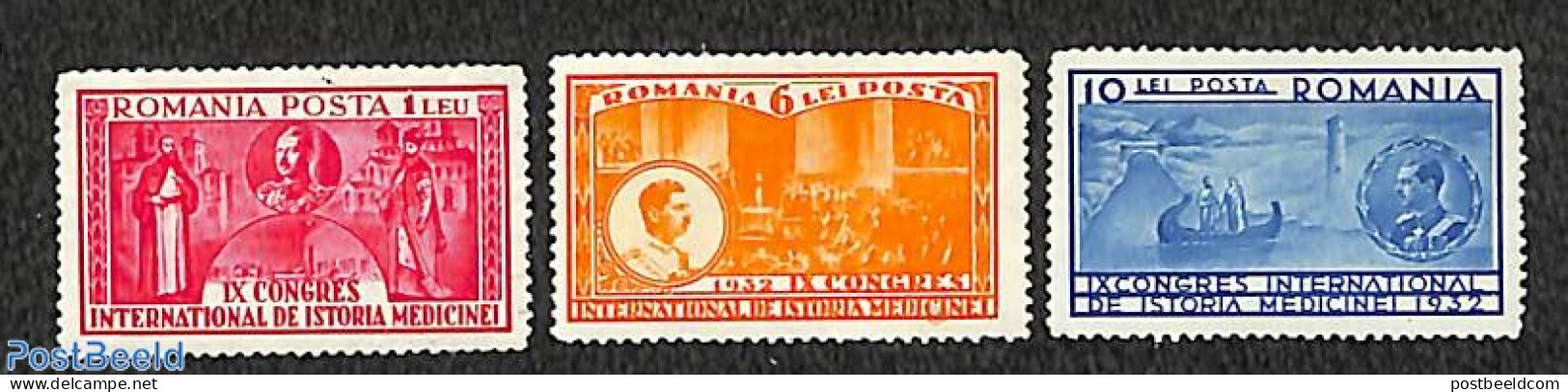 Romania 1932 Medical Congress 3v, Mint NH, Health - Health - Unused Stamps