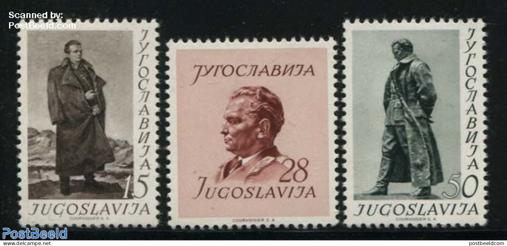 Yugoslavia 1952 J.B. Tito 60th Birthday 3v, Unused (hinged), History - Politicians - Unused Stamps