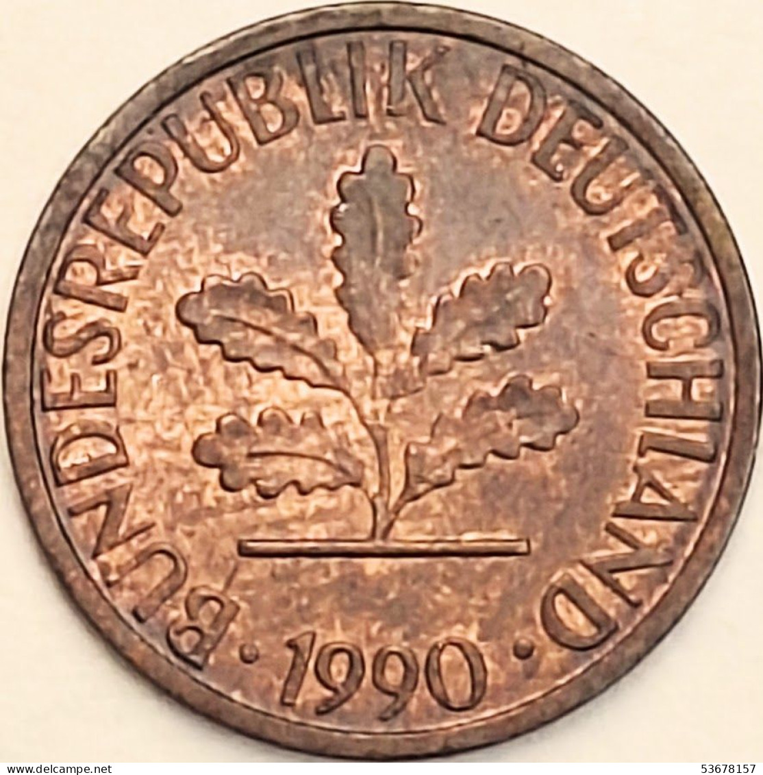Germany Federal Republic - Pfennig 1990 D, KM# 105 (#4505) - 1 Pfennig