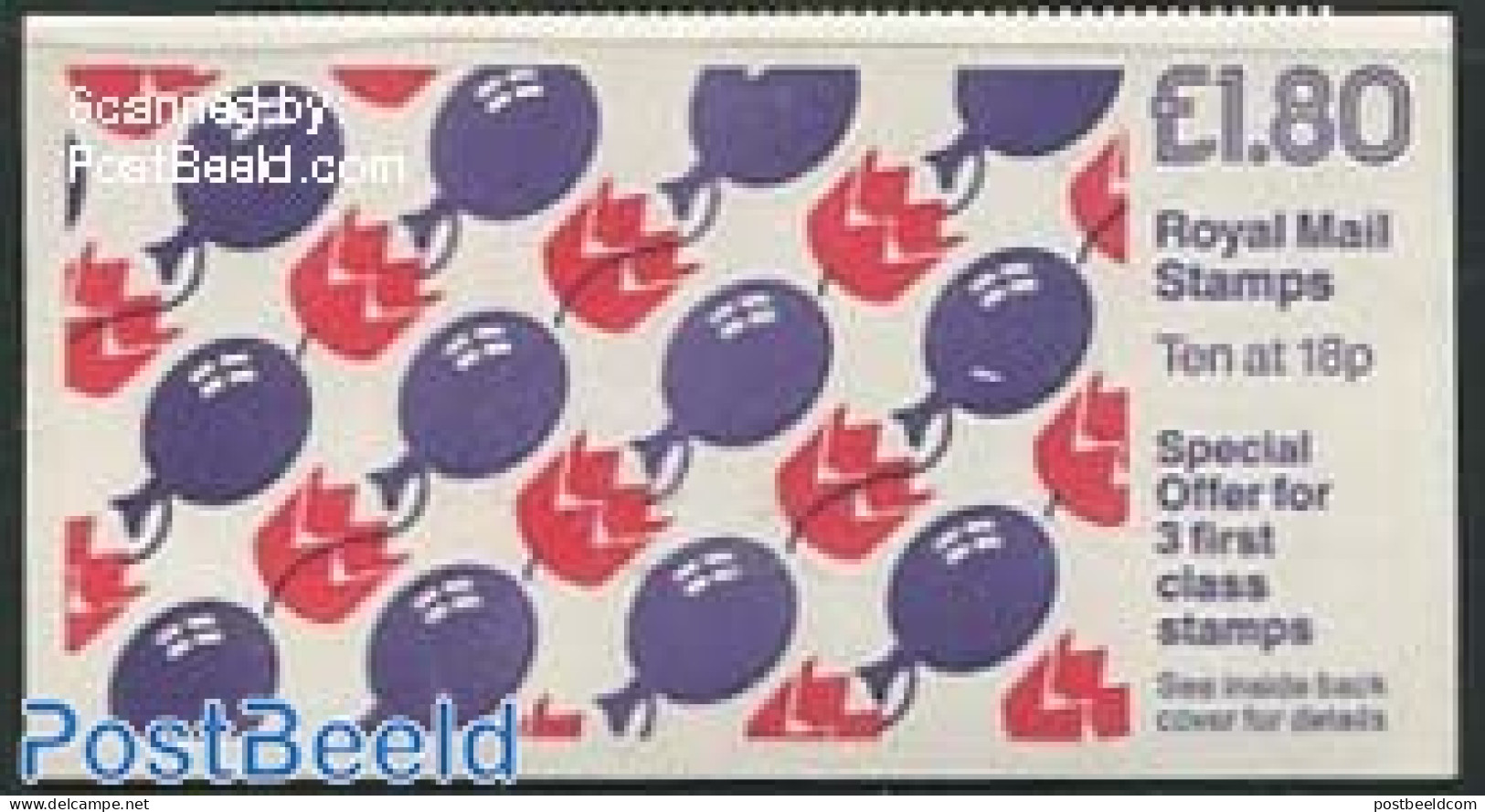 Great Britain 1988 Definitives Booklet, Balloons, Selvedge At Left, Mint NH, Stamp Booklets - Nuevos