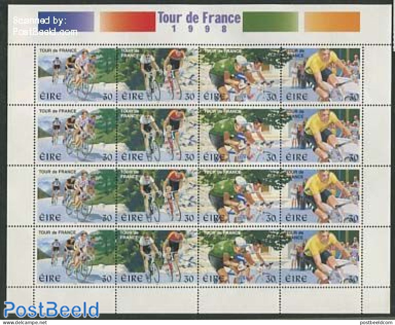 Ireland 1998 Tour De France M/s, Mint NH, Sport - Cycling - Sport (other And Mixed) - Neufs
