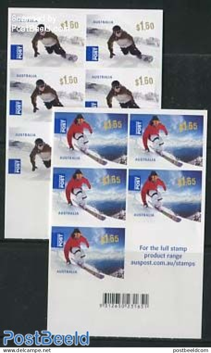 Australia 2011 Skiing 2 Foil Booklets, Mint NH, Sport - Skiing - Stamp Booklets - Neufs