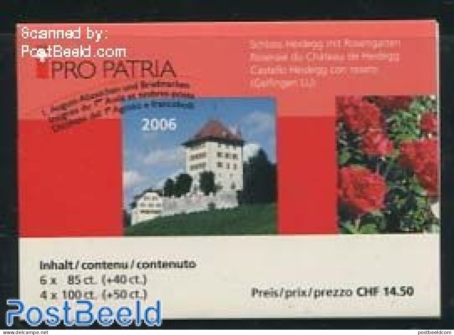 Switzerland 2006 Pro Patria Booklet, Mint NH, Nature - Flowers & Plants - Roses - Stamp Booklets - Art - Architecture - Unused Stamps