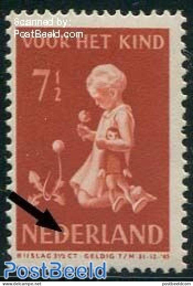 Netherlands 1940 Plate Flaw, 7.5c, White Point In First D Of NEDERLAND, Mint NH, Various - Errors, Misprints, Plate Fl.. - Unused Stamps