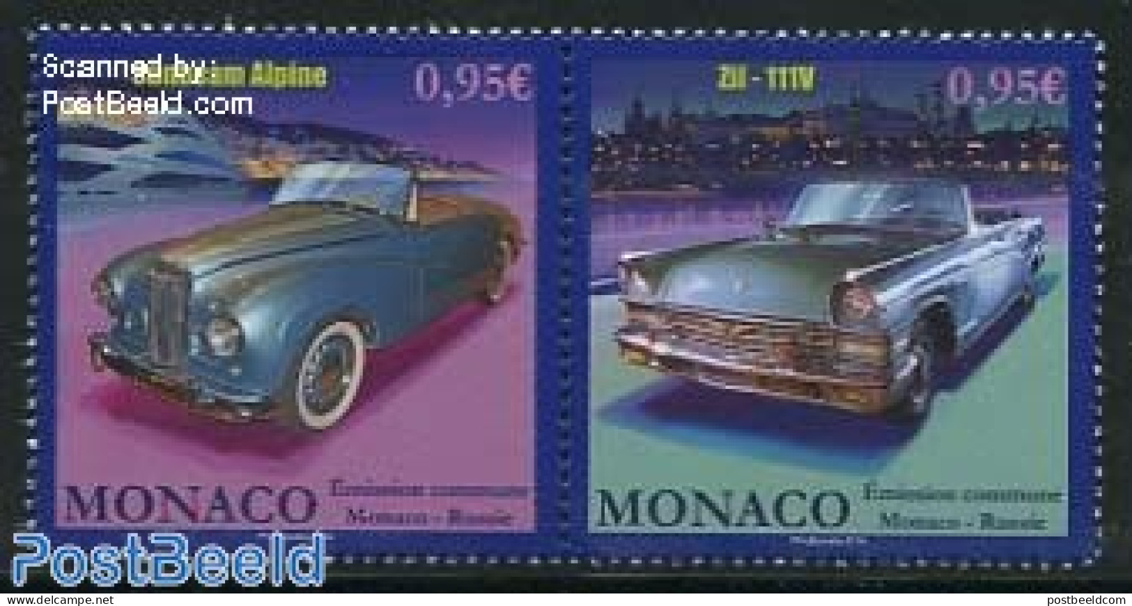 Monaco 2013 Automobiles 2v [:], Joint Issue Russia, Mint NH, Transport - Various - Automobiles - Joint Issues - Nuevos
