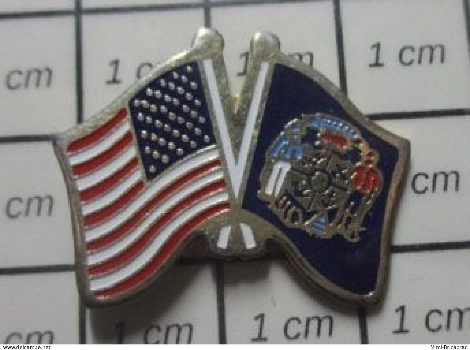 911B Pin's Pins / Beau Et Rare / AUTRES / DRAPEAU DES USA ET DU WISCONSIN - Autres & Non Classés