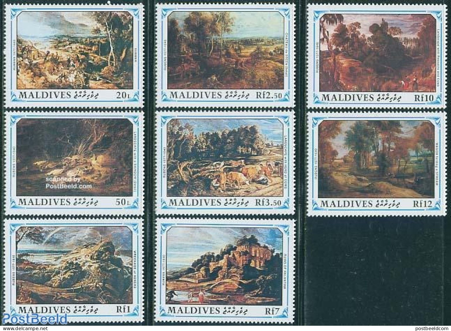 Maldives 1991 Rubens Paintings 8v, Mint NH, Art - Paintings - Rubens - Malediven (1965-...)