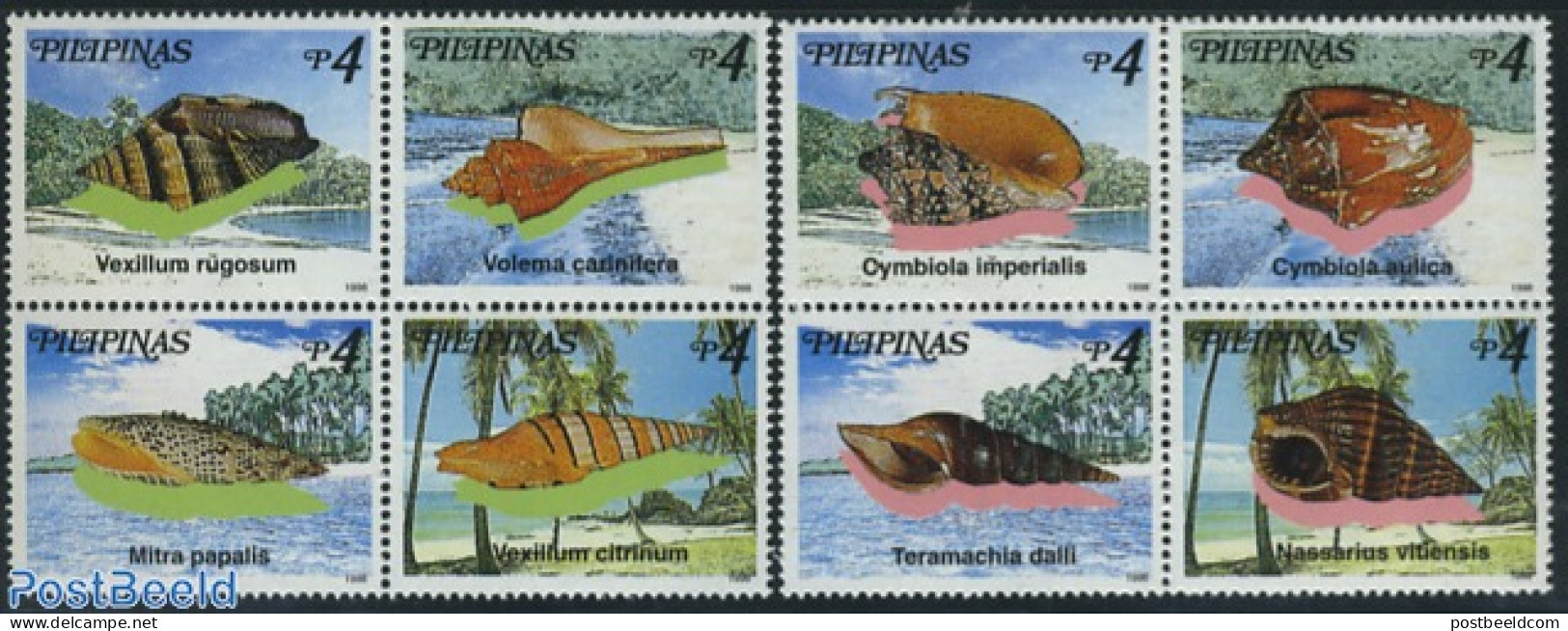 Philippines 1998 Shells 8v (2x[+] Or 2x[:::]), Mint NH, Nature - Shells & Crustaceans - Maritiem Leven
