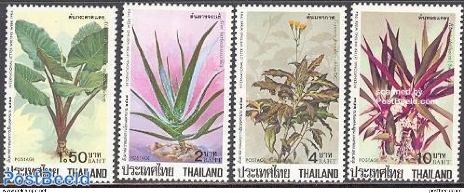 Thailand 1984 Letter Week, Medical Plants 4v, Mint NH, Health - Nature - Health - Flowers & Plants - Thaïlande