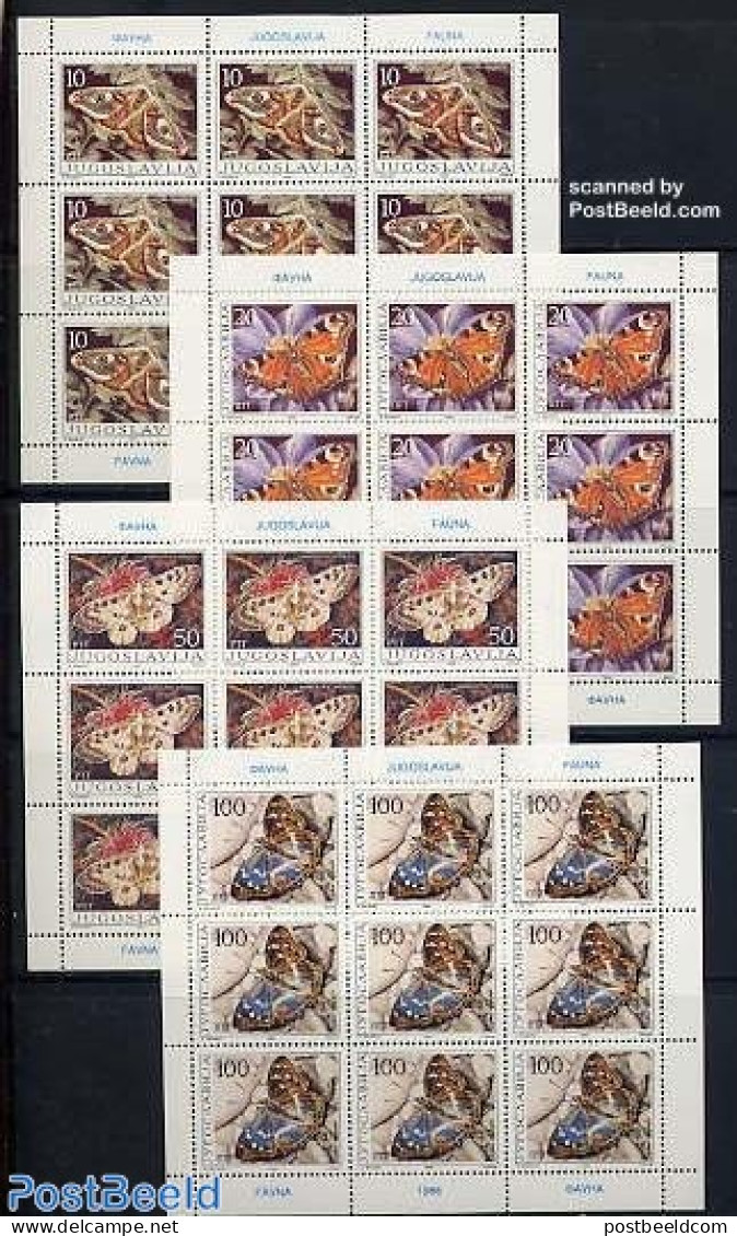 Yugoslavia 1986 Butterflies 4 M/ss, Mint NH, Nature - Butterflies - Unused Stamps