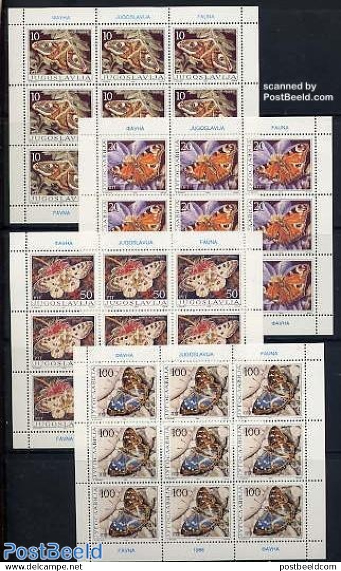 Yugoslavia 1986 Butterflies 4 M/ss, Mint NH, Nature - Butterflies - Nuovi