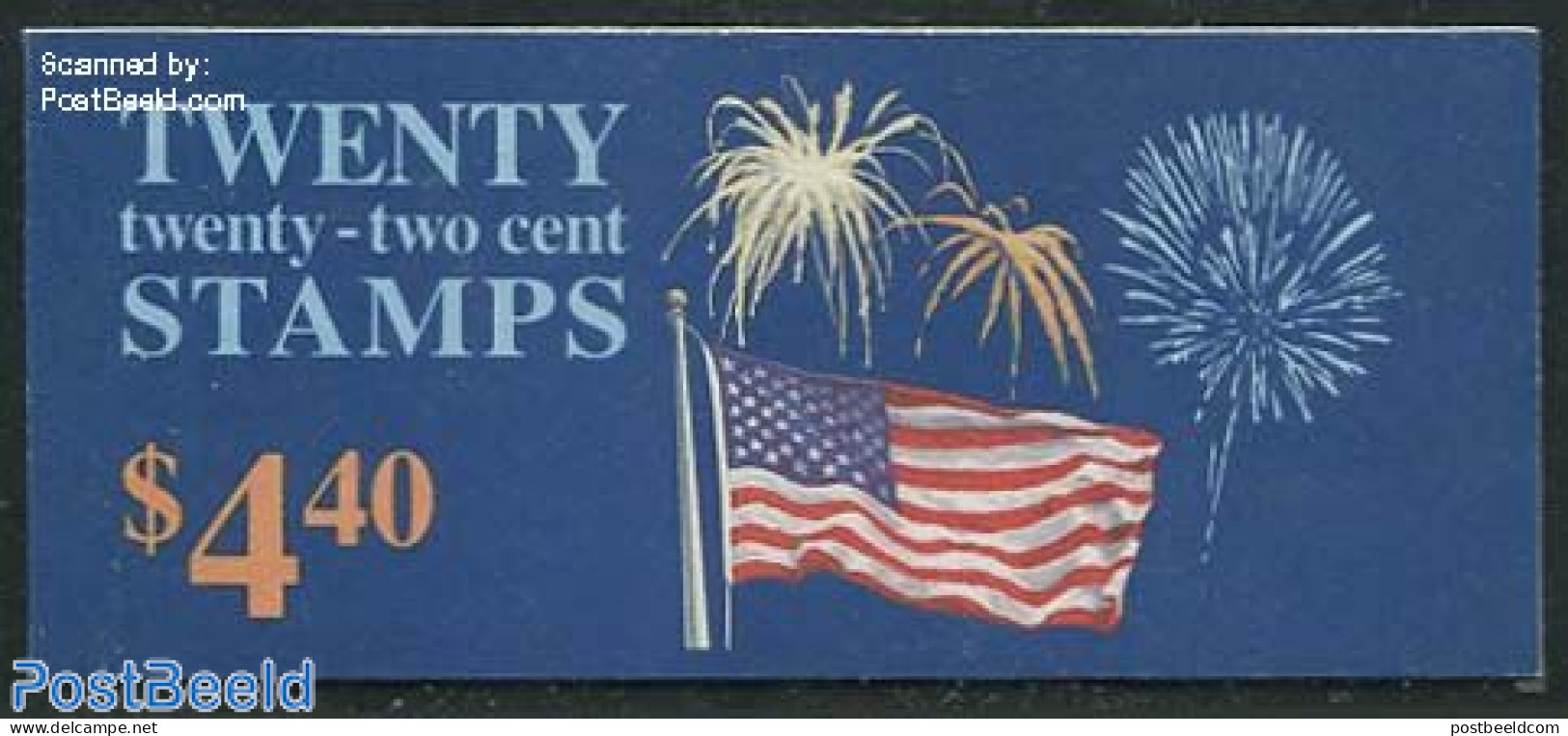 United States Of America 1987 Flags With Fireworks Booklet, Mint NH, History - Flags - Stamp Booklets - Art - Fireworks - Unused Stamps