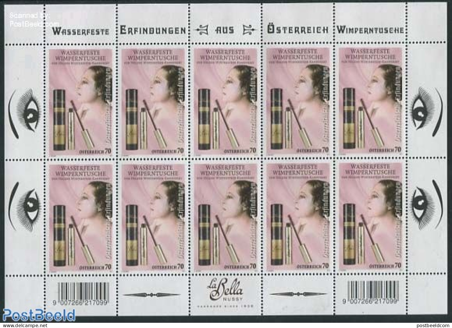 Austria 2013 Water Resistant Mascara M/s, Mint NH - Unused Stamps