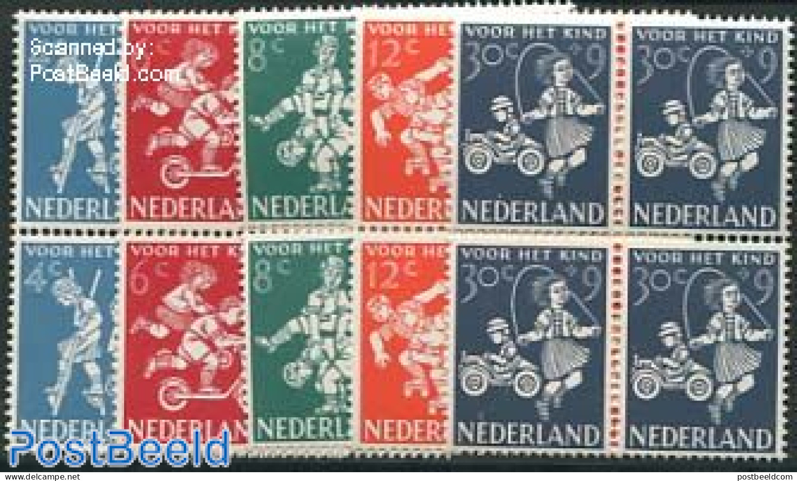 Netherlands 1958 Child Welfare 5v, Blocks Of 4 [+], Mint NH, Various - Toys & Children's Games - Ongebruikt