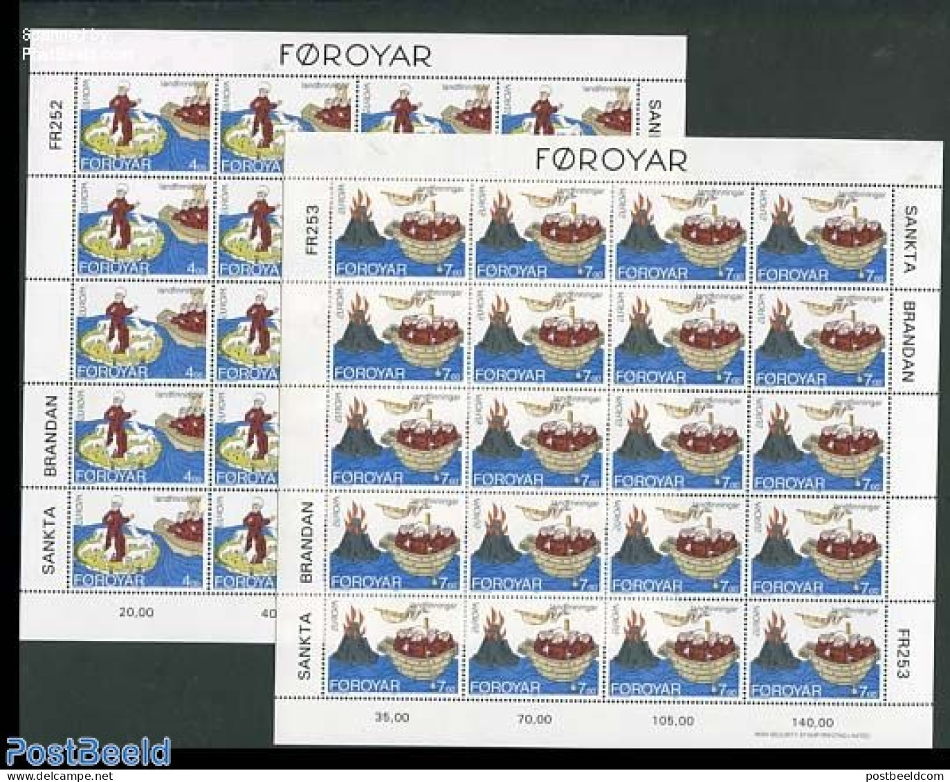 Iceland 1992 Europa 2 M/ss, Mint NH, History - Various - Europa (cept) - Explorers - Joint Issues - Ungebraucht
